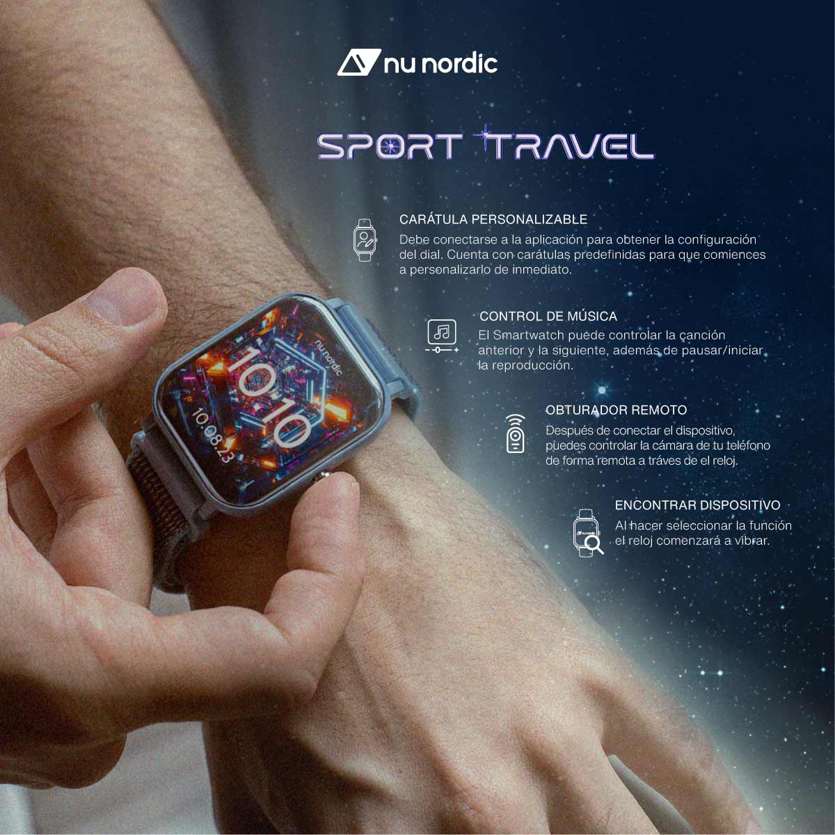 Smartwatch Nu Nordic Sport Travel Bluetooth Llamadas Música