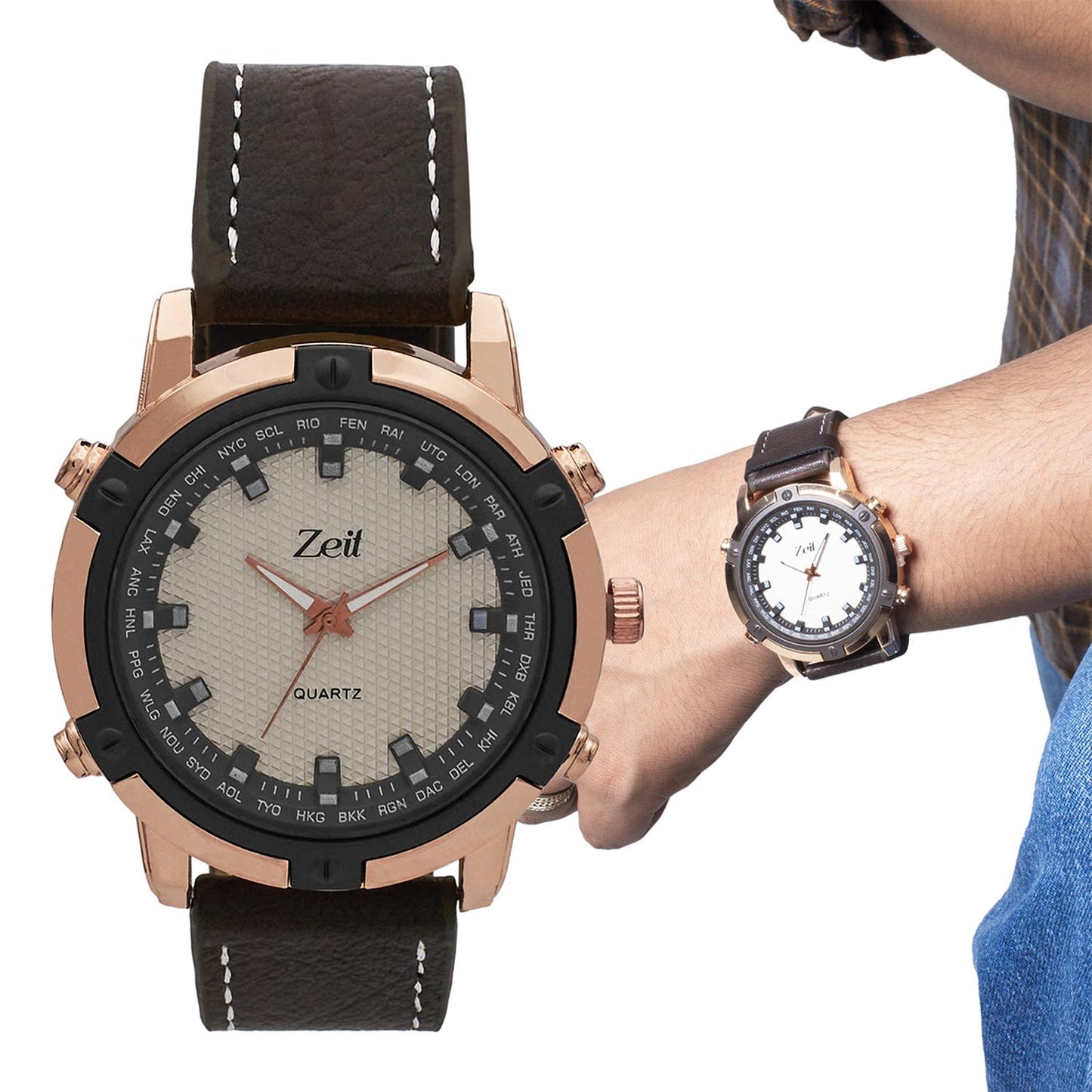 Reloj Análogo Zeit Casual Hombre Tacto Piel