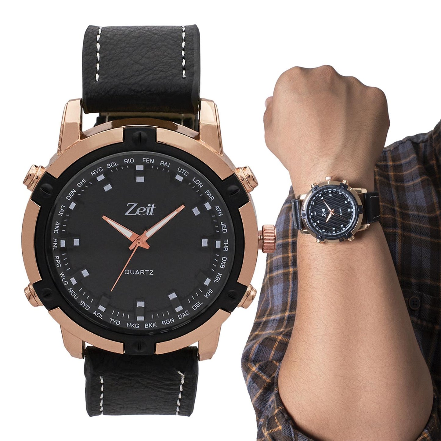 Reloj Análogo Zeit Casual Hombre Tacto Piel