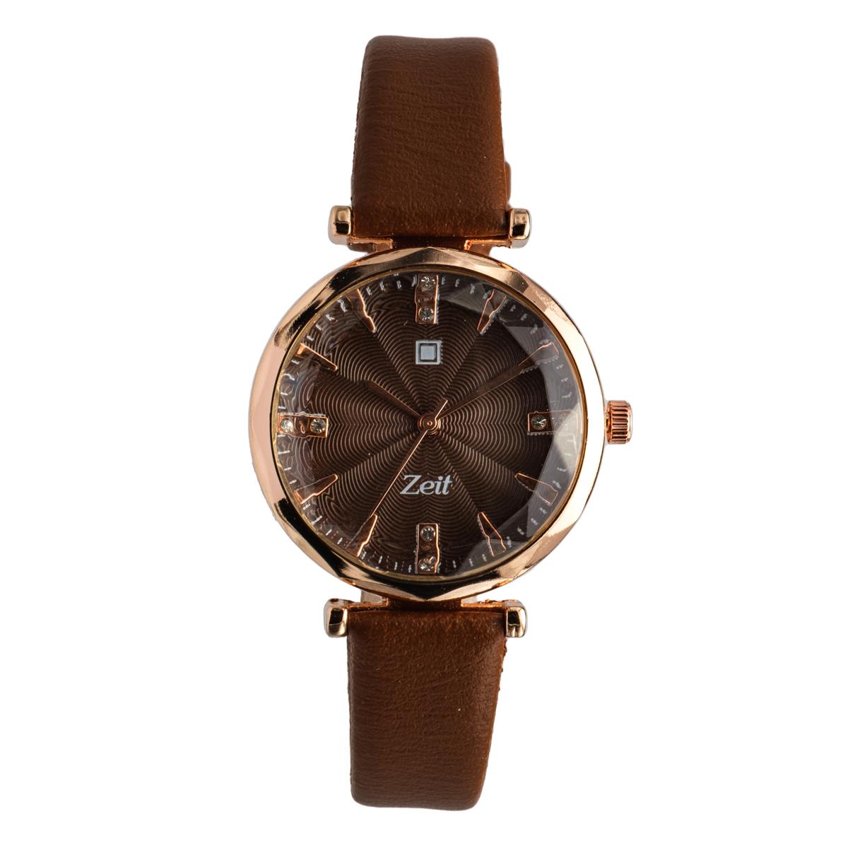 Reloj Análogo Zeit Dama Textura correa De Tacto Piel Casual