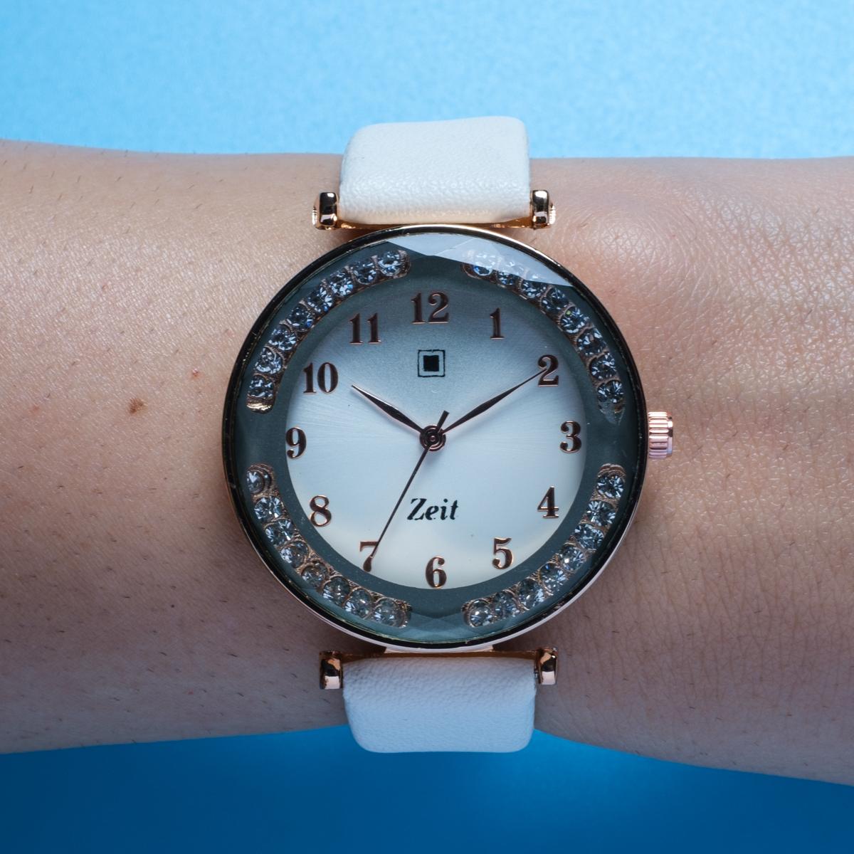 Reloj Análogo Zeit Dama correa De Tacto Piel Textura