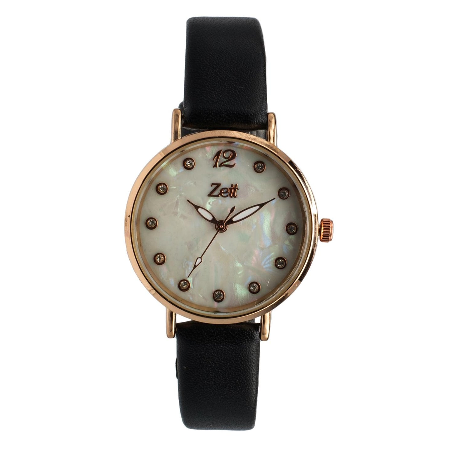 Reloj Análogo Zeit Dama Tacto Piel Indicadores Pedrería