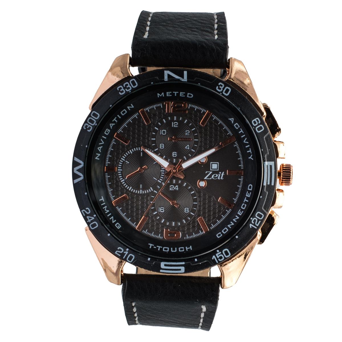 Reloj Análogo Zeit Caballero Correa De Tacto Piel Casual