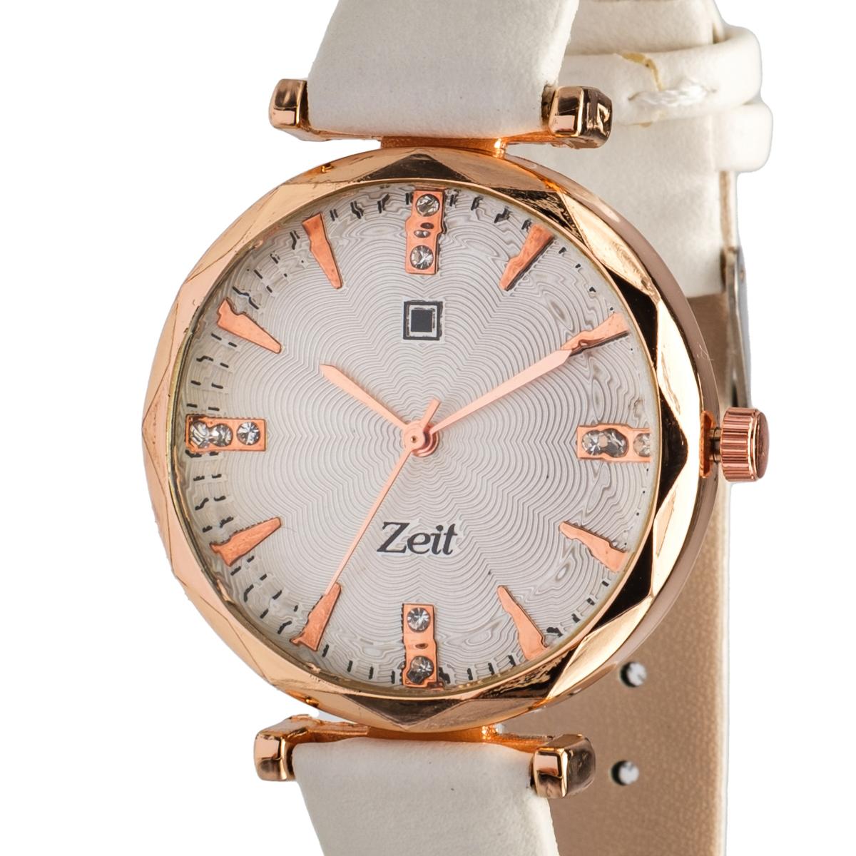 Reloj Análogo Zeit Dama Textura correa De Tacto Piel Casual