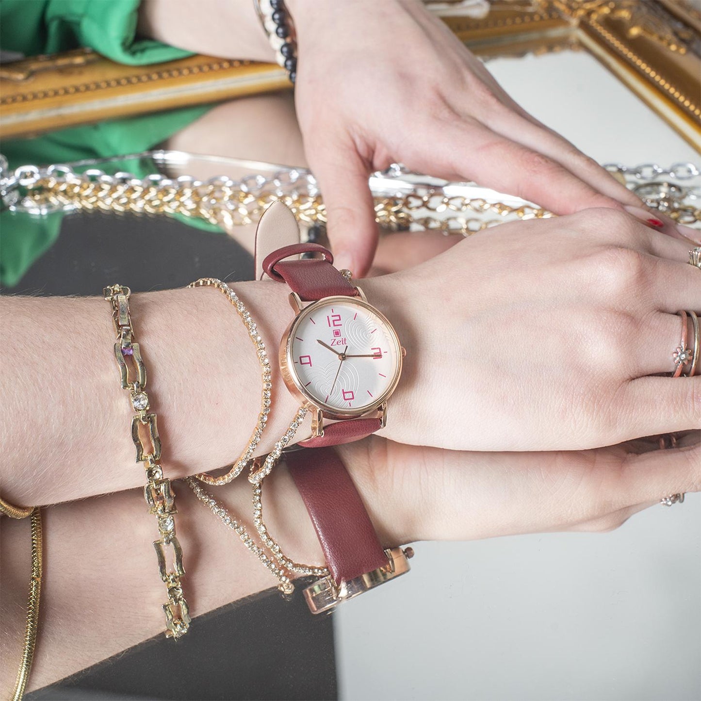 Reloj Análogo Zeit Mujer Tacto Piel Clásico