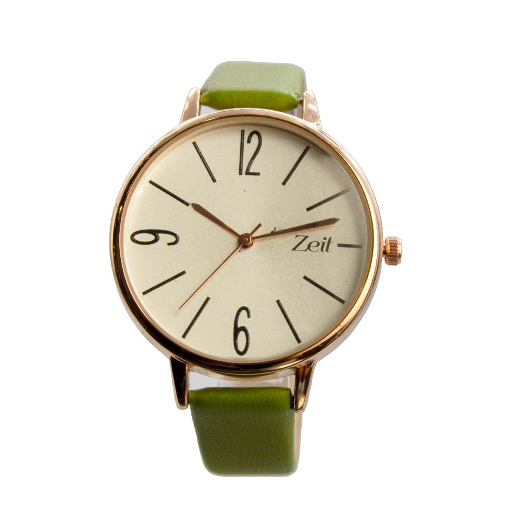 Reloj Zeit para Mujer Indicadores negro, manecillas oro rosa