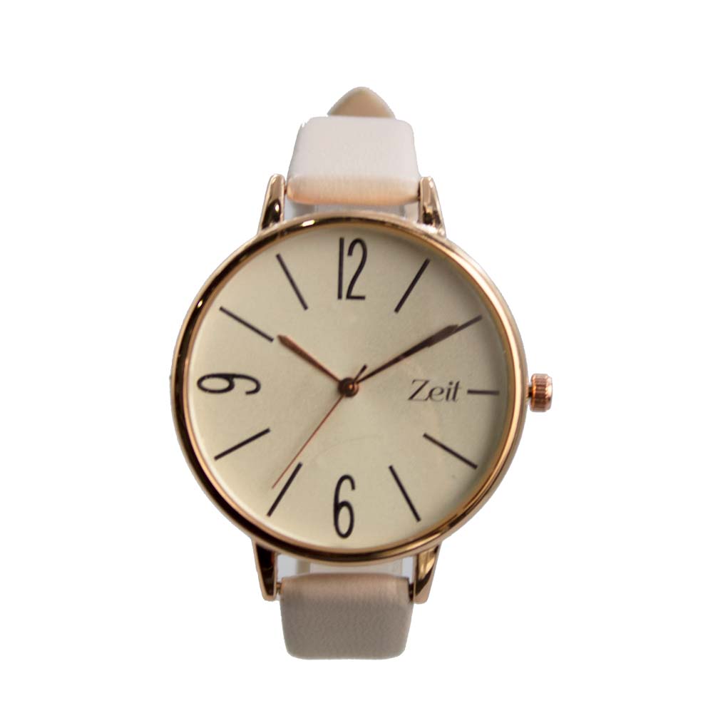 Reloj Zeit para Mujer Indicadores negro, manecillas oro rosa