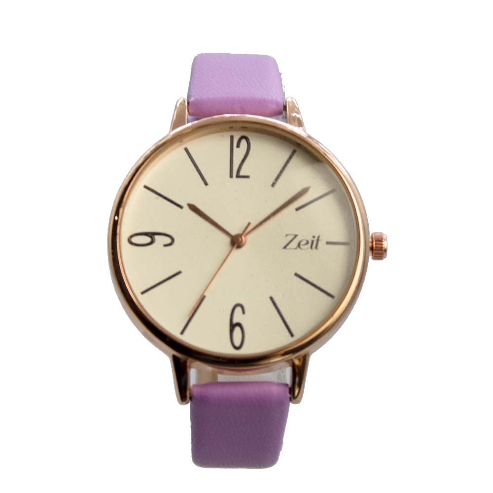 Reloj Zeit para Mujer Indicadores negro, manecillas oro rosa