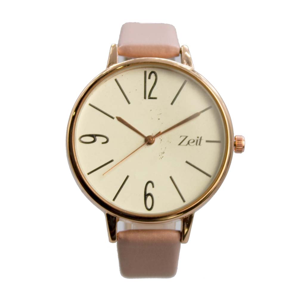 Reloj Zeit para Mujer Indicadores negro, manecillas oro rosa