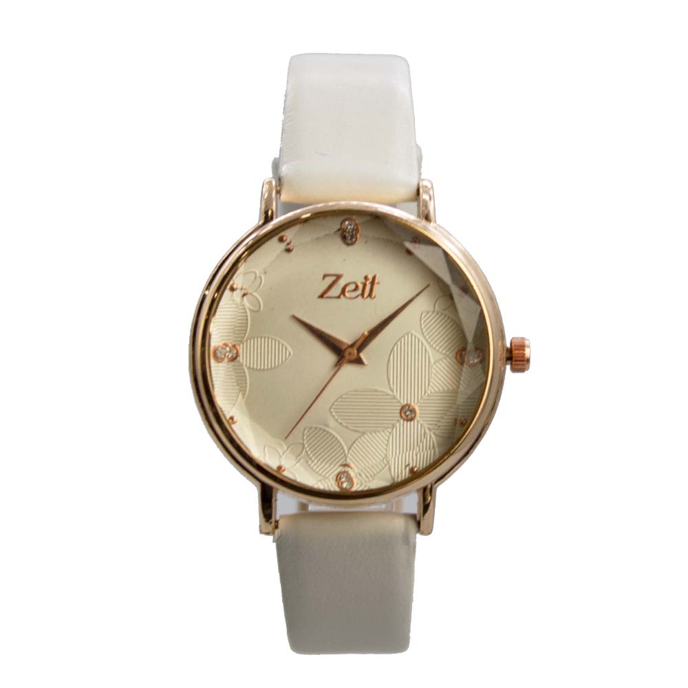 Reloj Zeit para Mujer textura de flores y pedreria