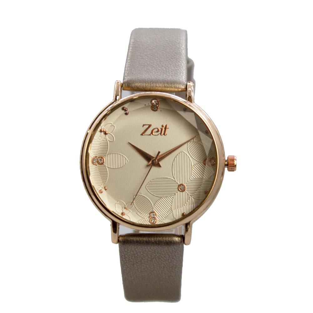 Reloj Zeit para Mujer textura de flores y pedreria