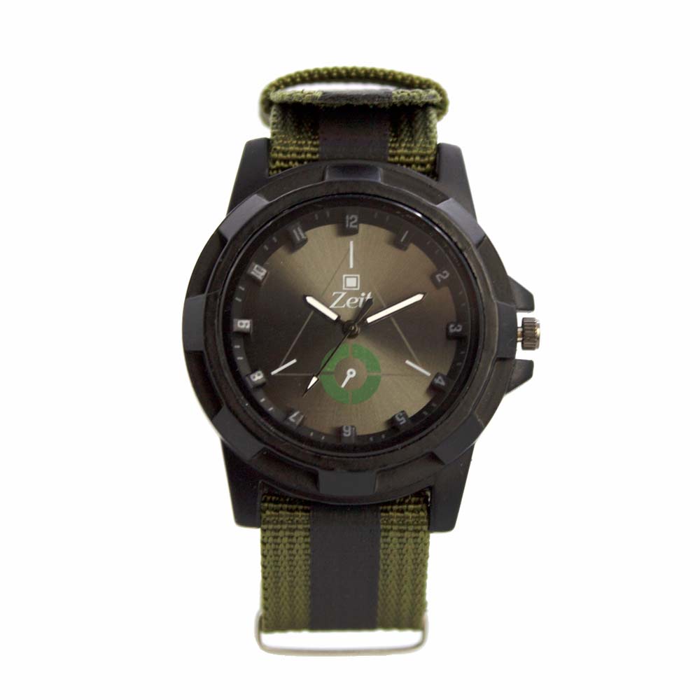 Reloj Zeit para Hombre fondo negro con indicadores blancos