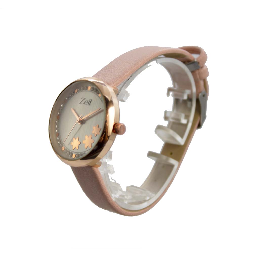 Reloj Zeit para Mujer flores y pedreria incustrada