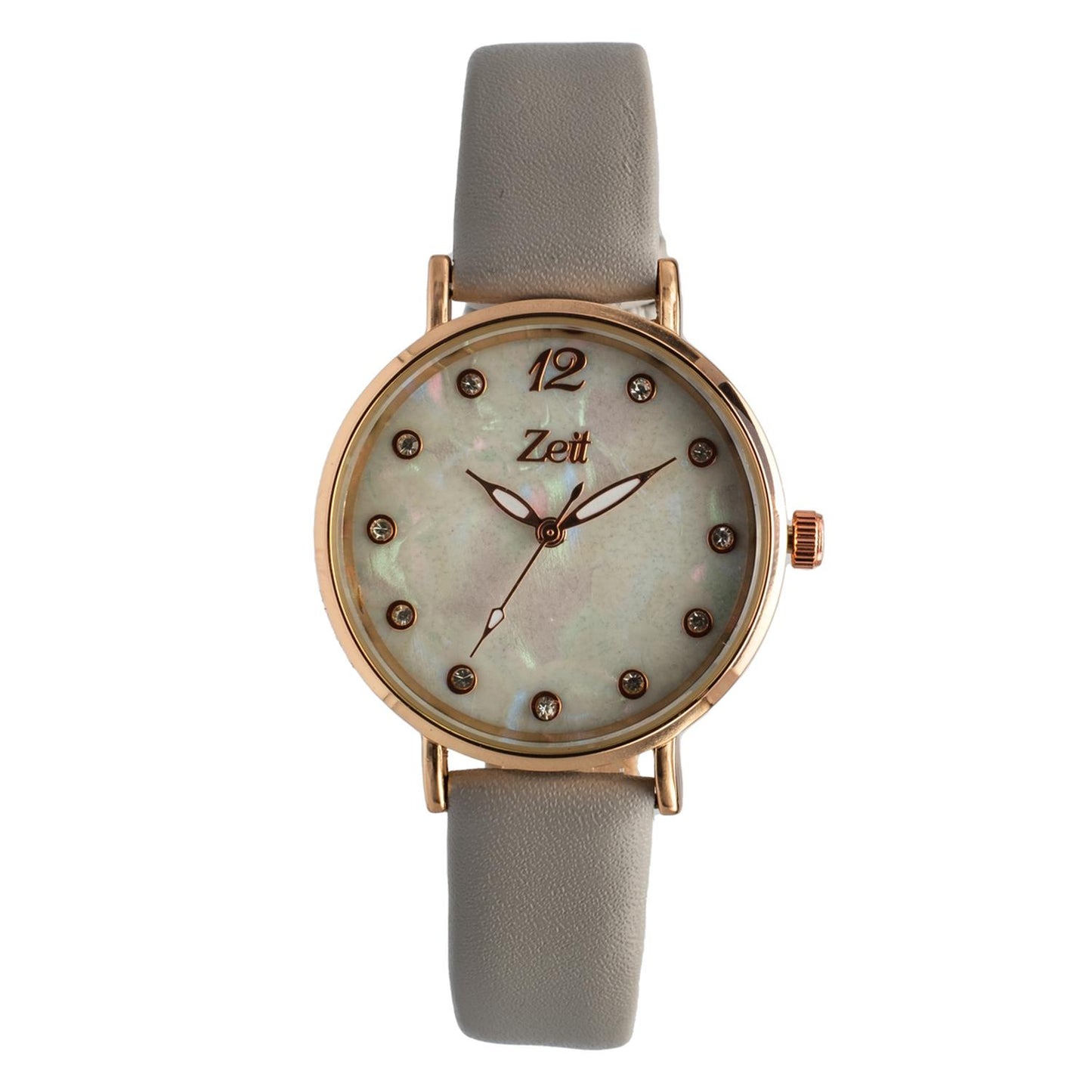 Reloj Análogo Zeit Dama Tacto Piel Indicadores Pedrería