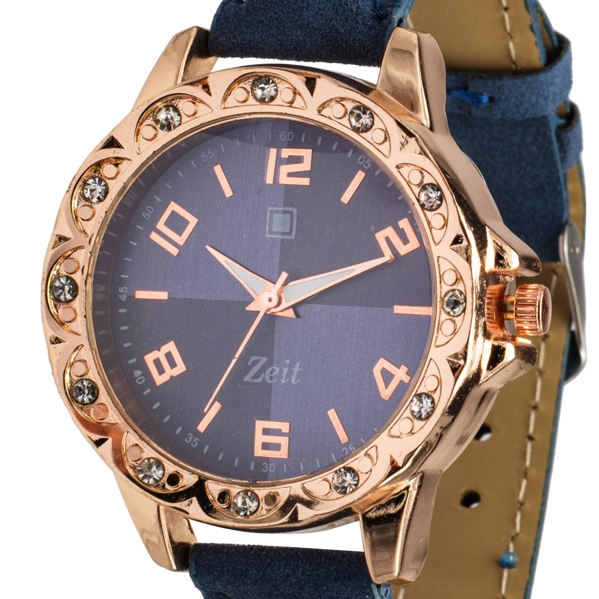Reloj Análogo Zeit Dama Casual correa De Tacto Piel Textura
