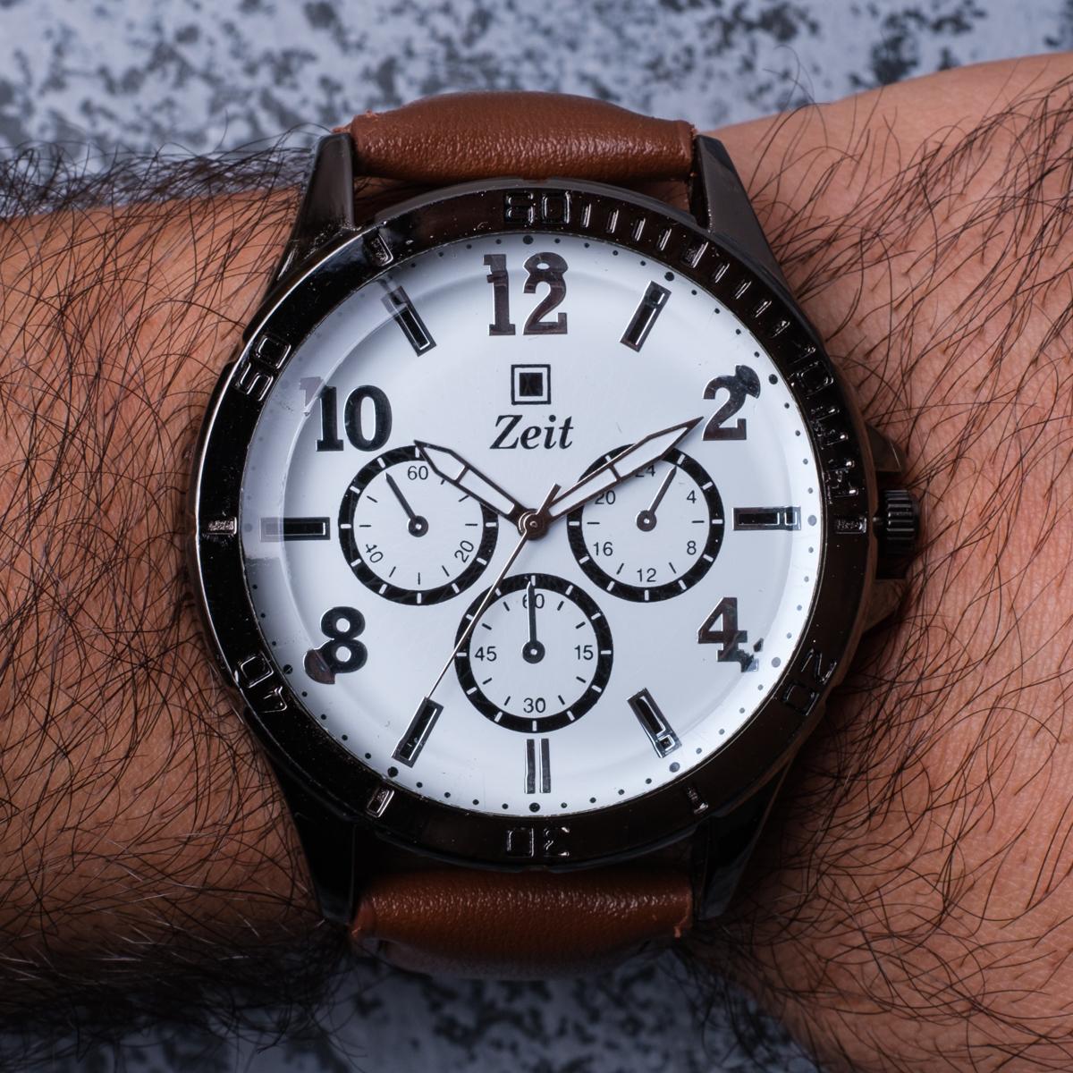 Reloj Análogo Zeit Caballero Casual Tacto Piel Simuladores