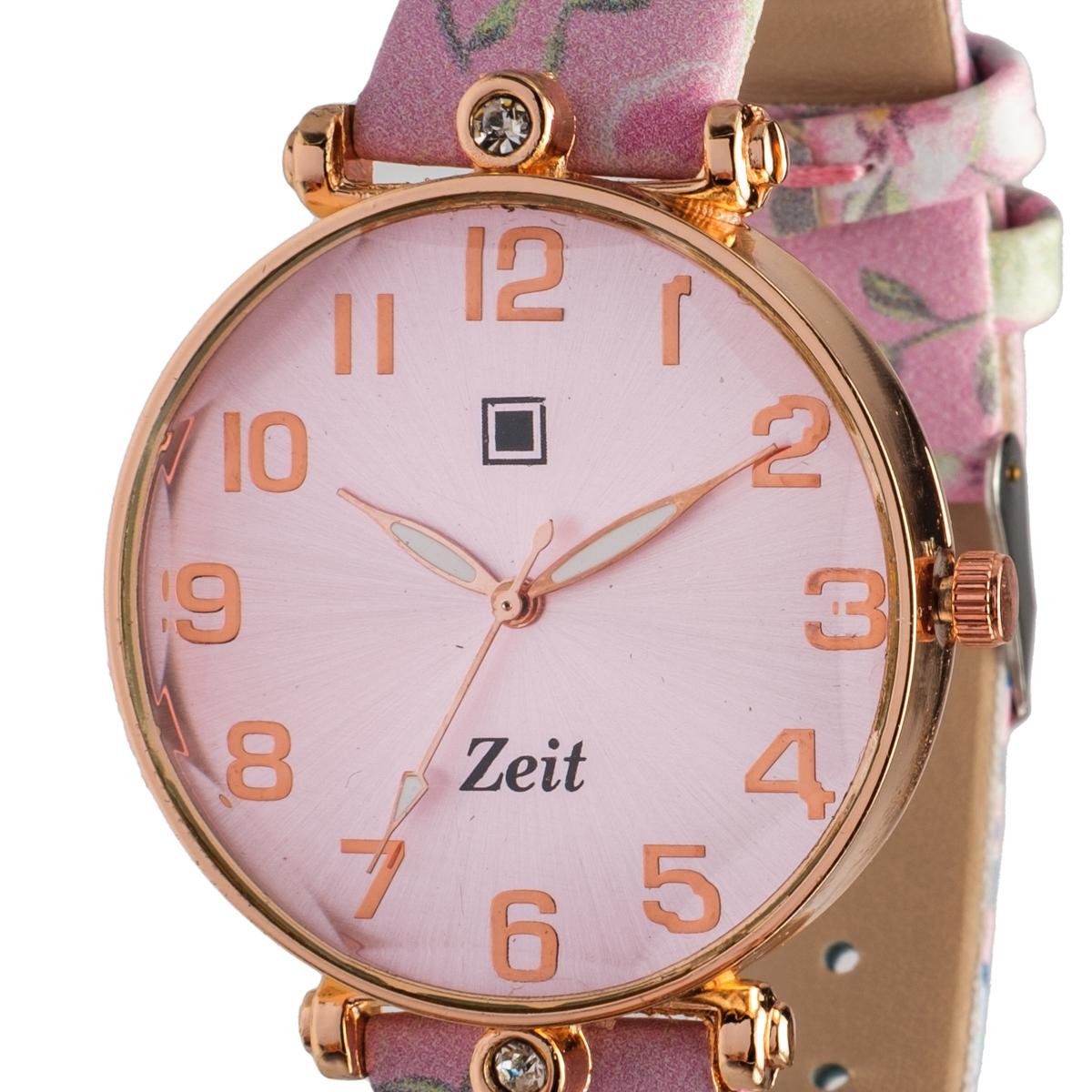 Reloj Análogo Zeit Dama Casual correa De Tacto Piel Flor