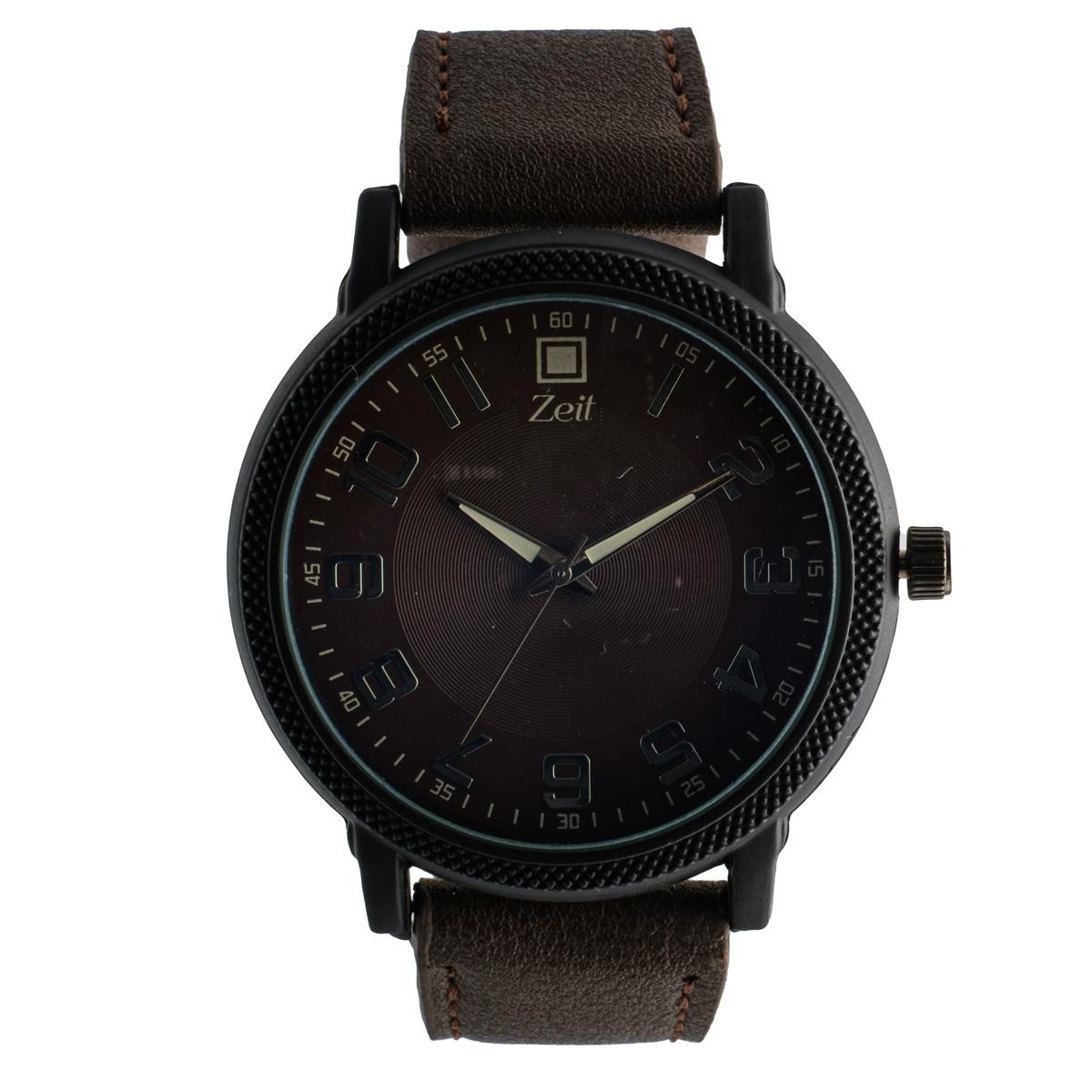 Reloj Análogo Zeit Caballero Correa De Tacto Piel/fondo liso