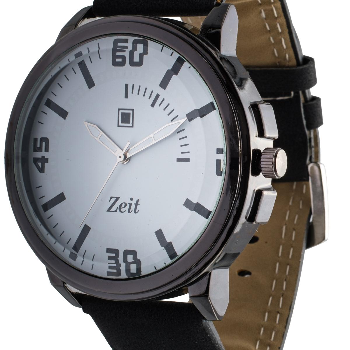 Reloj Análogo Zeit Caballero Fondo Liso Correa Tacto Piel