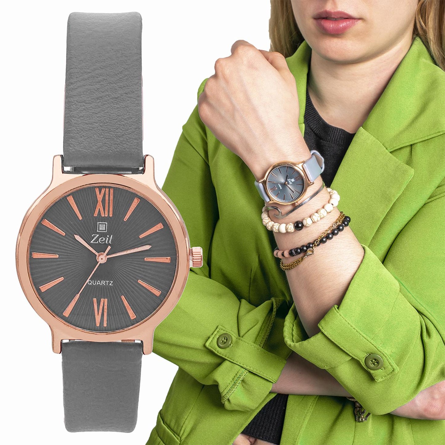Reloj Análogo Zeit Casual Mujer Tacto Piel Liso