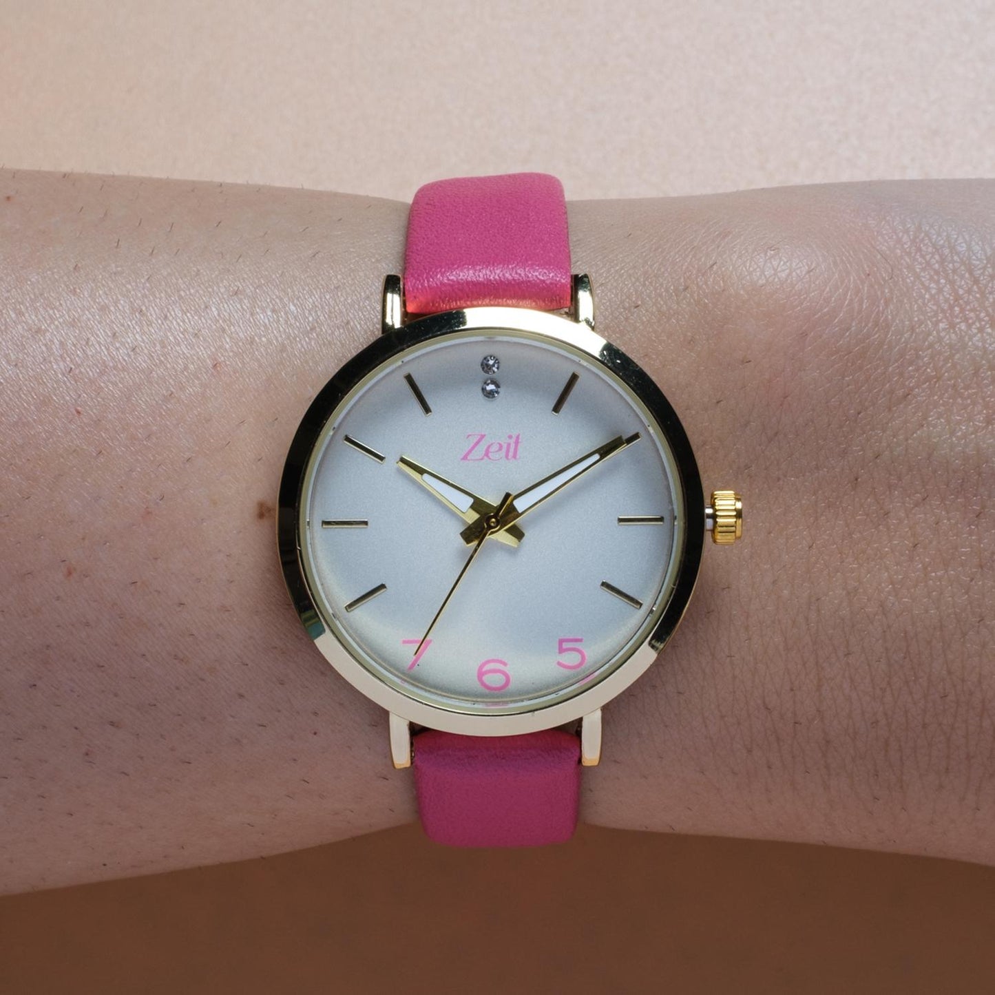 Reloj Análogo Zeit Dama Casual Tacto Piel/Liso Pedrería