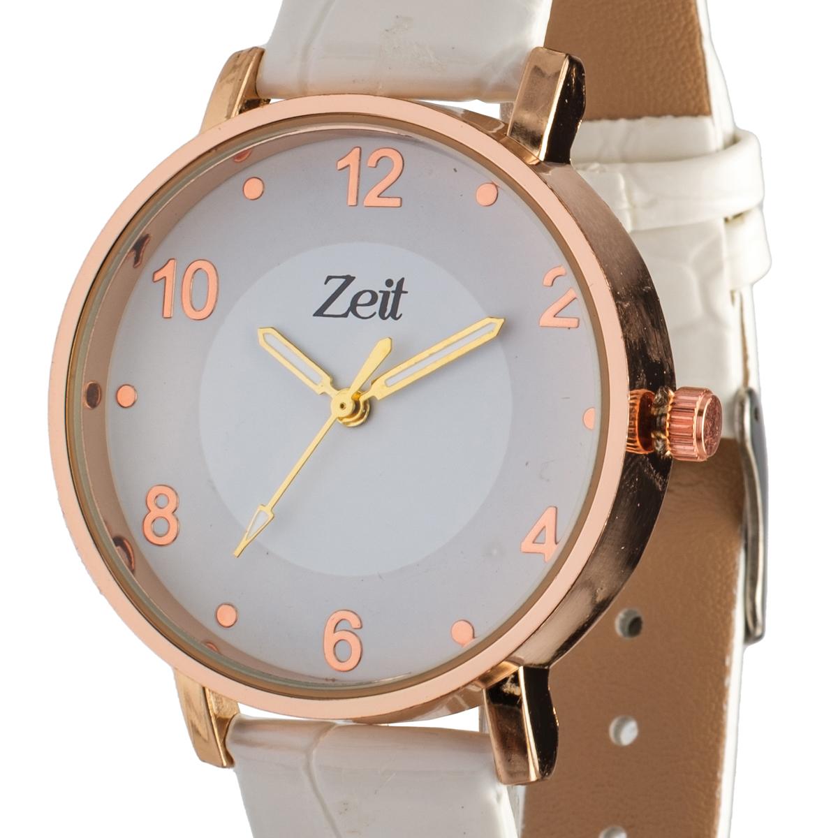 Reloj Análogo Zeit Dama Tacto Piel Textura Fondo Liso