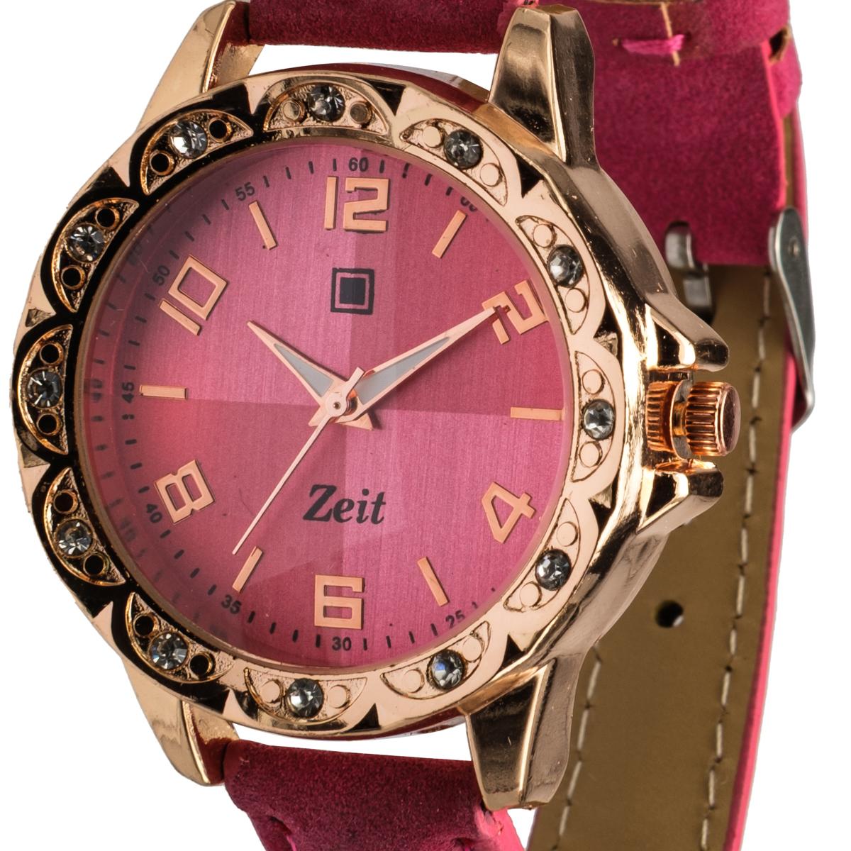 Reloj Análogo Zeit Dama Casual correa De Tacto Piel Textura