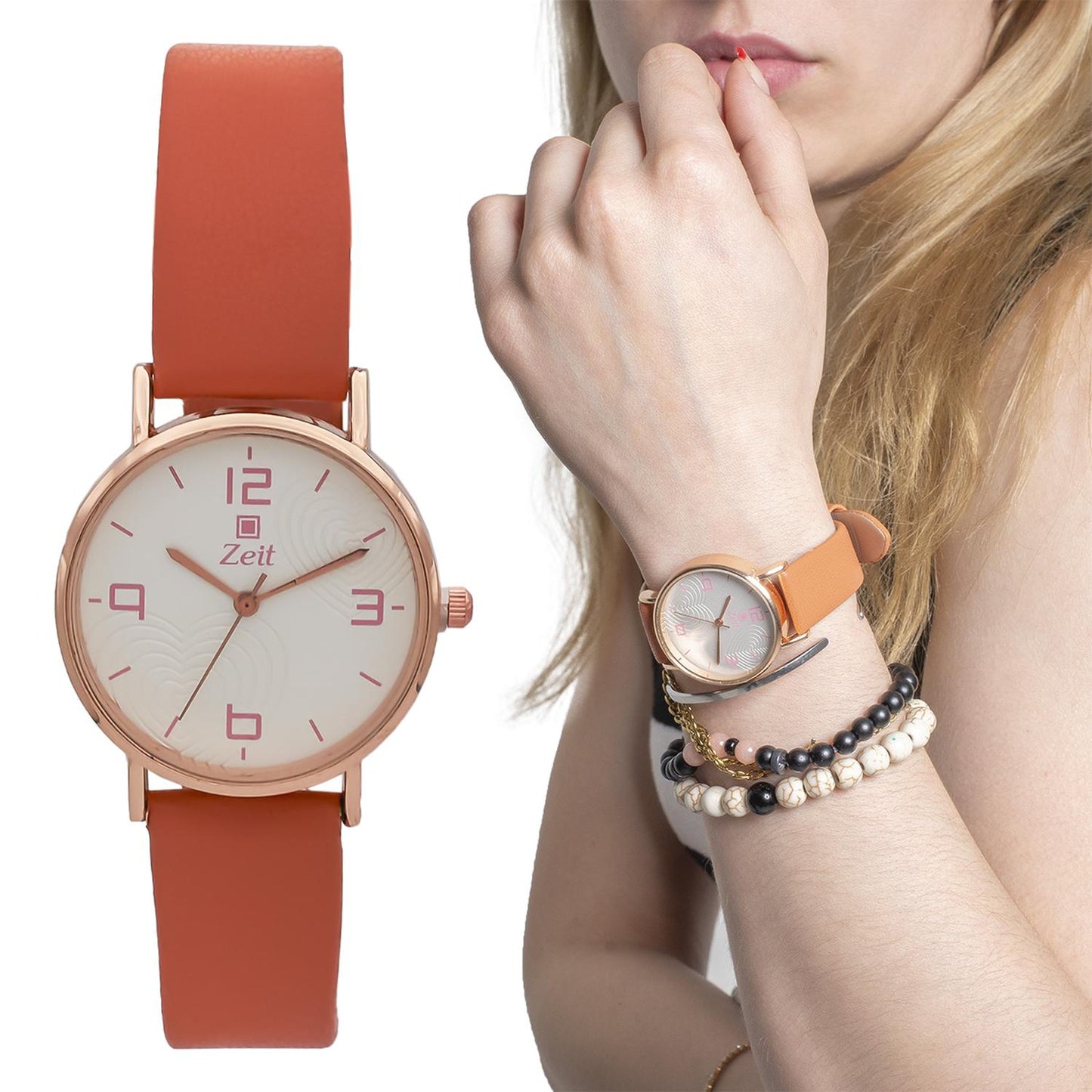 Reloj Análogo Zeit Mujer Tacto Piel Clásico