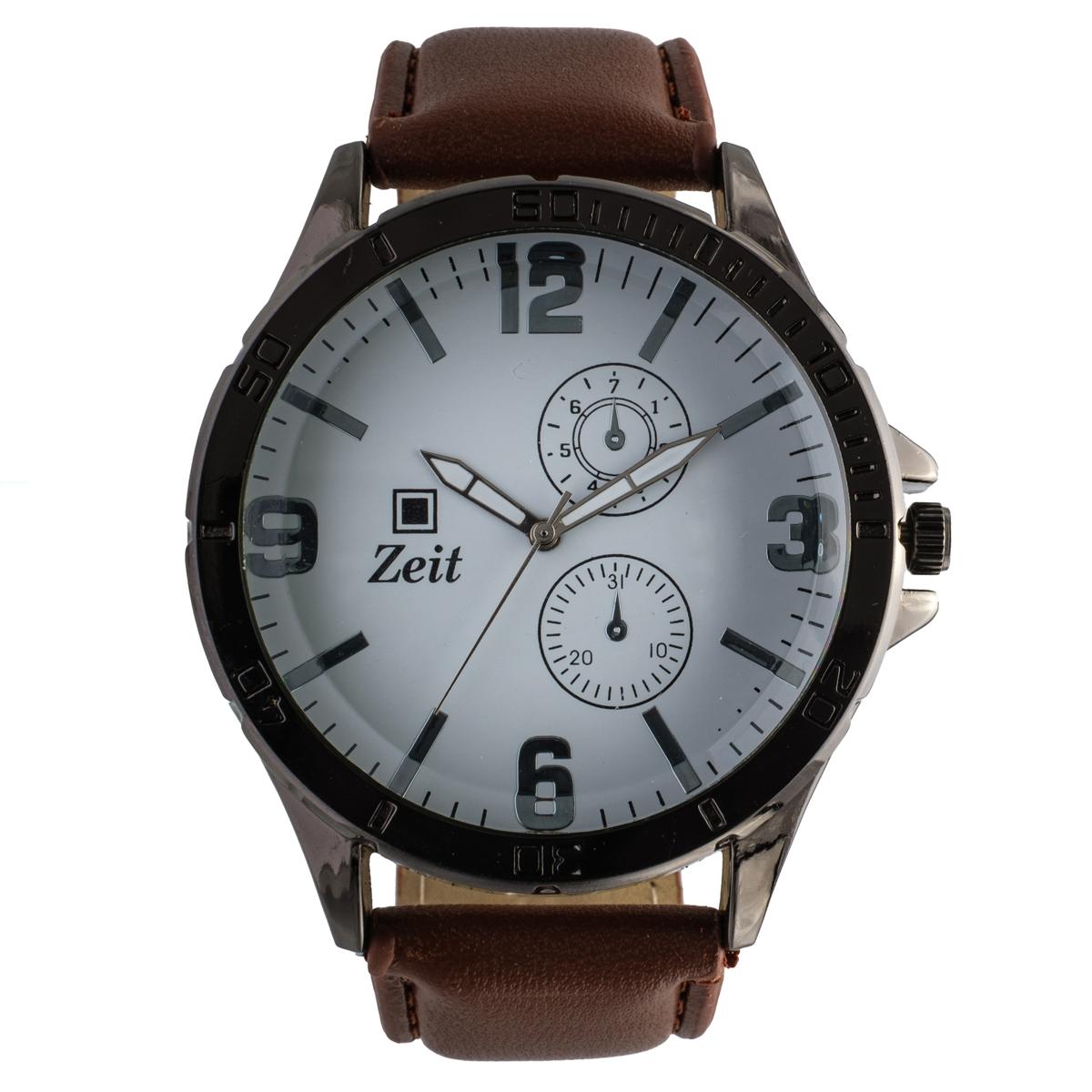 Reloj Análogo Zeit Caballero Casual Tacto Piel y Simuladores