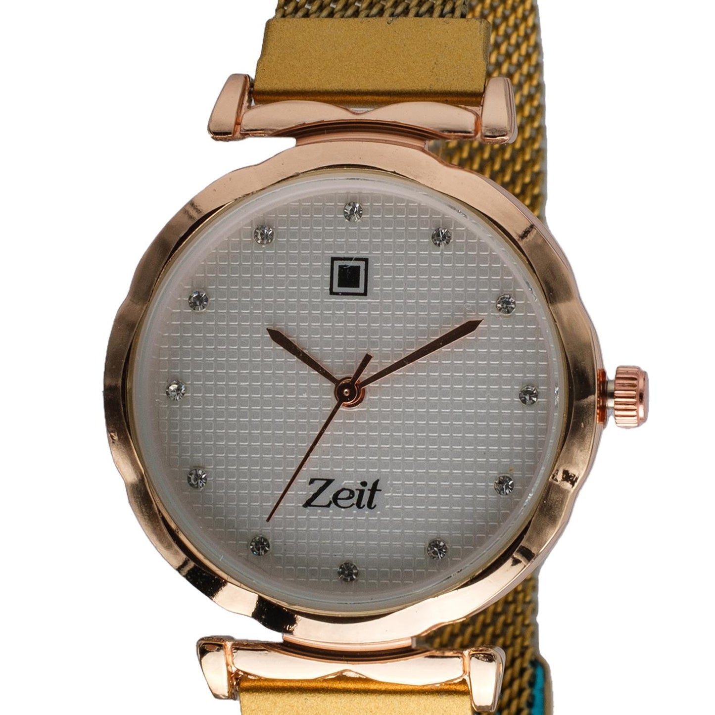 Reloj Análogo Zeit Dama Casual Mesh Pedrería