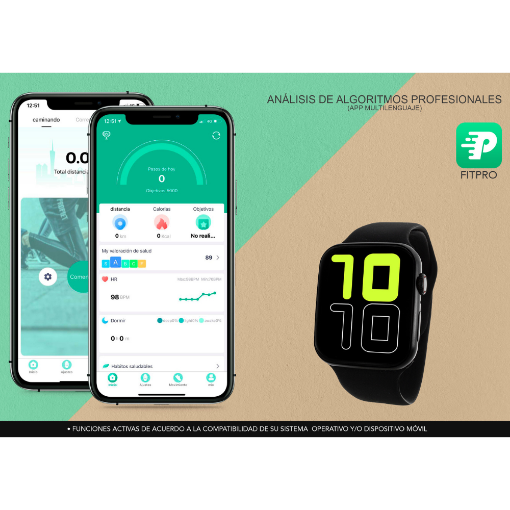 Reloj Smartwatch Nu Nordic negro para hacer llamadas 20937