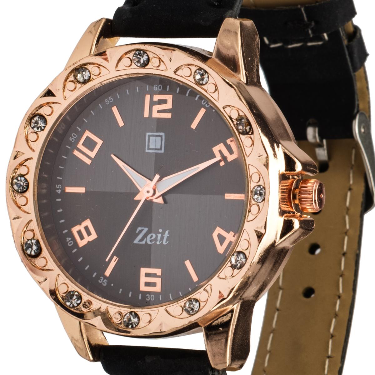 Reloj Análogo Zeit Dama Casual correa De Tacto Piel Textura