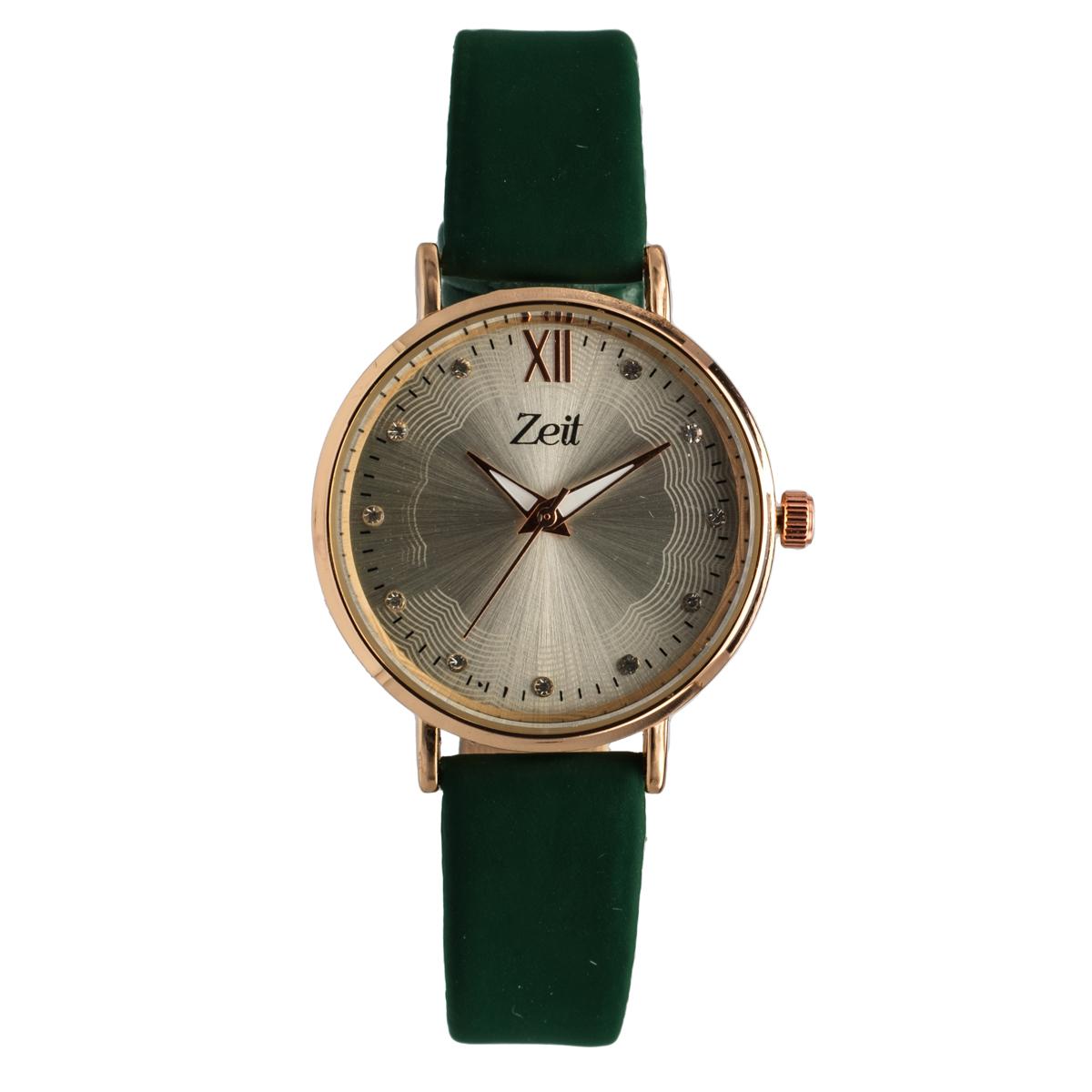 Reloj Análogo Zeit Dama Casual Tacto Piel Liso Pedrería