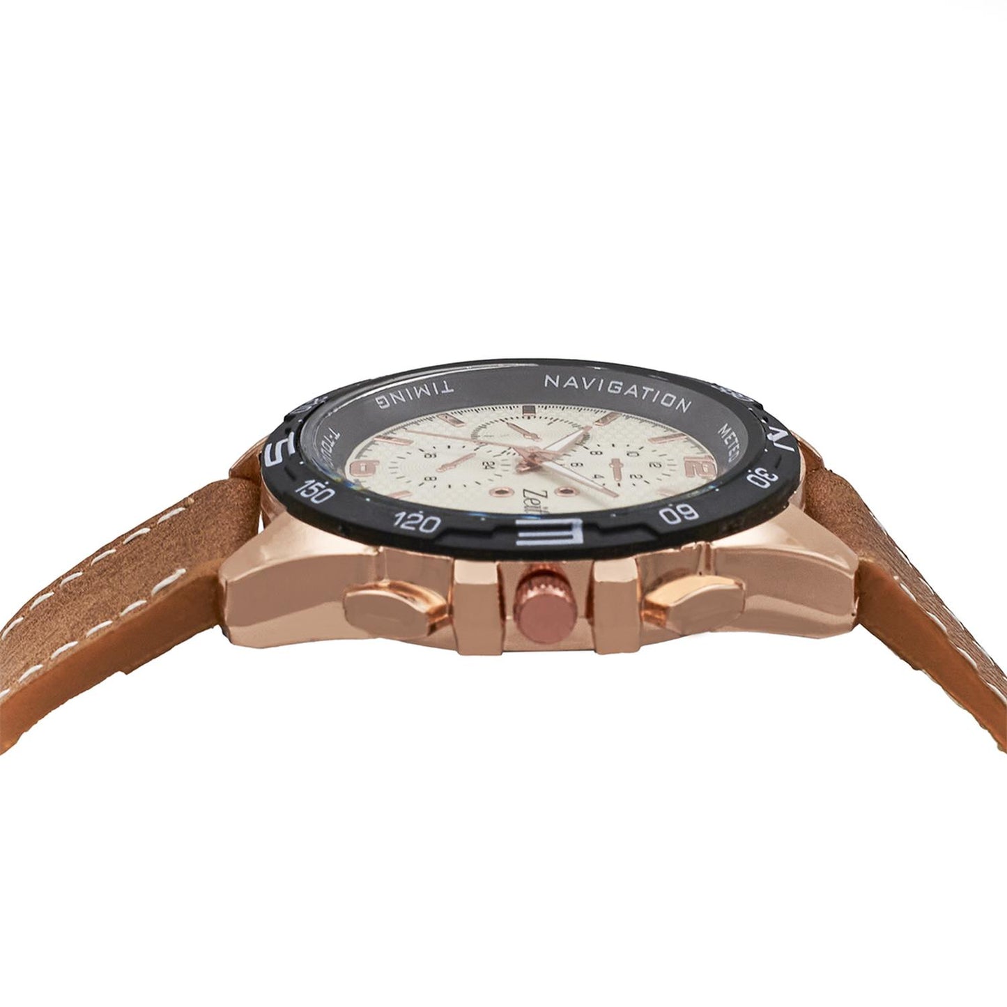 Reloj Análogo Zeit Tacto Piel Hombre Casual Oro Rosa