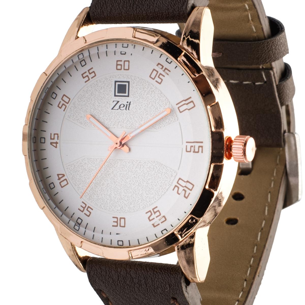 Reloj Análogo Zeit Caballero Correa De Tacto Piel Textura