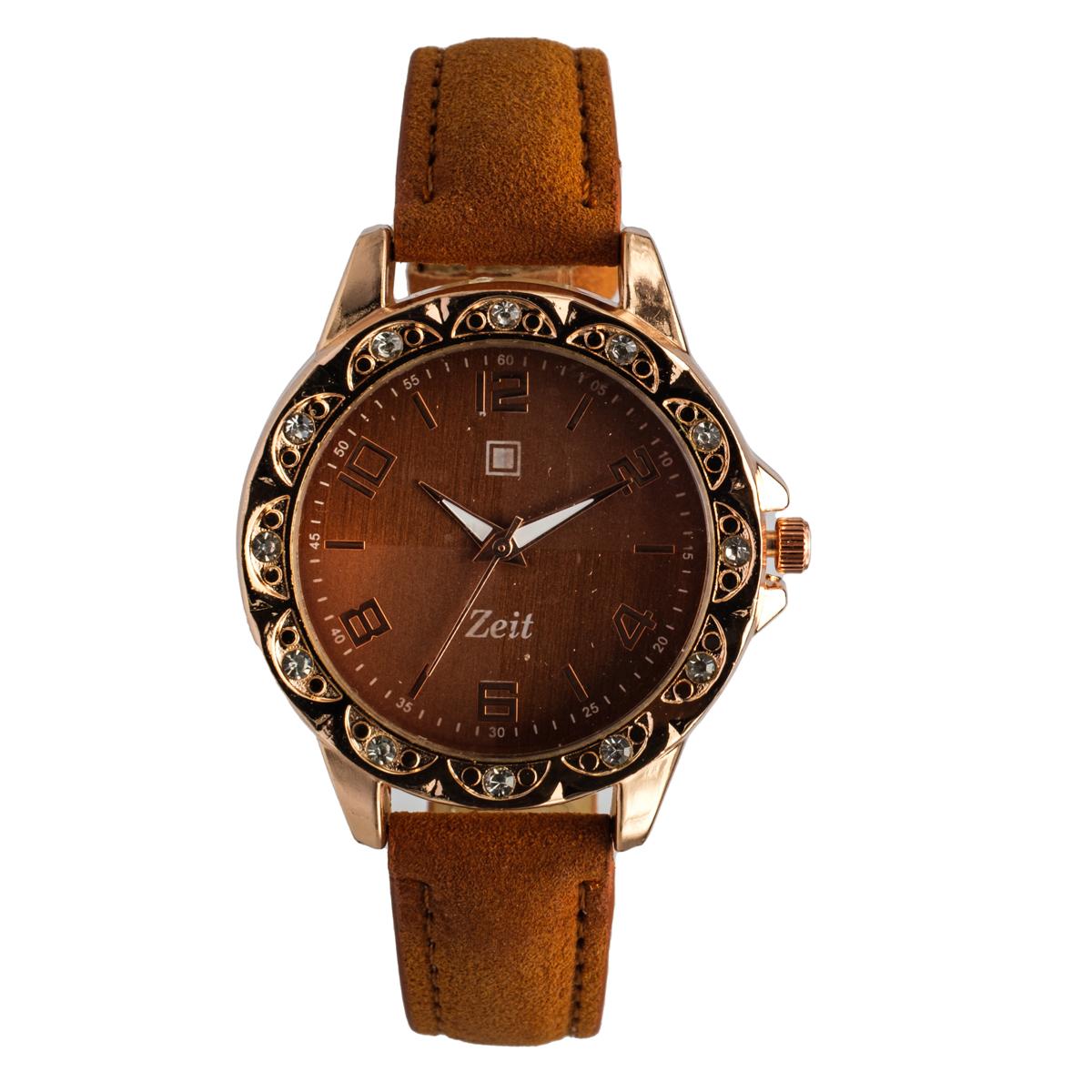 Reloj Análogo Zeit Dama Casual correa De Tacto Piel Textura
