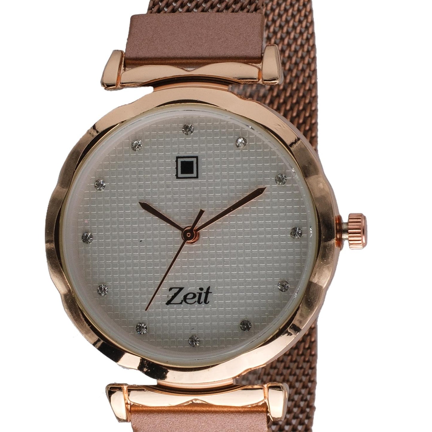 Reloj Análogo Zeit Dama Casual Mesh Pedrería