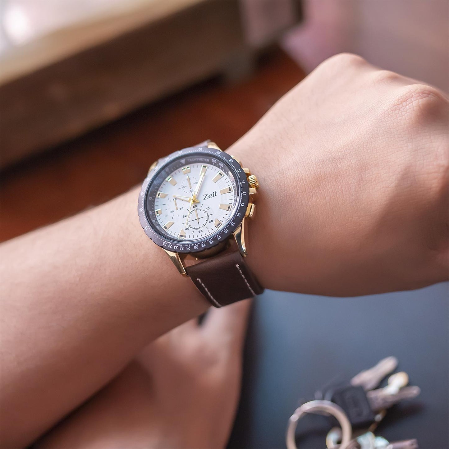 Reloj Análogo Zeit Casual Hombre Tacto Piel