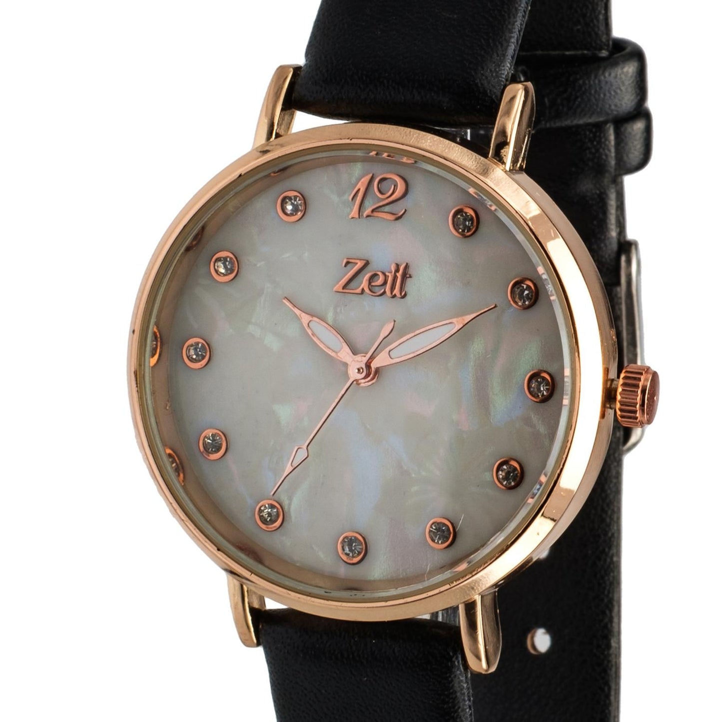 Reloj Análogo Zeit Dama Tacto Piel Indicadores Pedrería