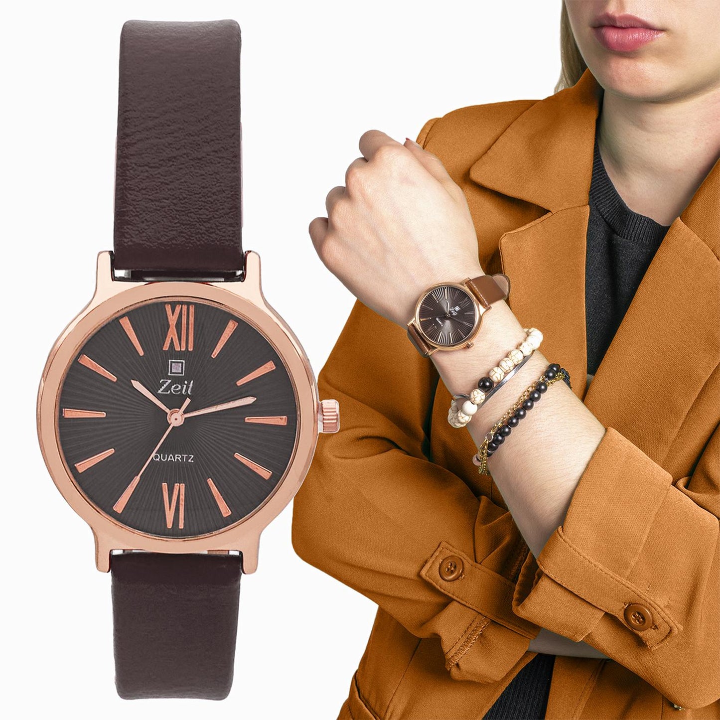 Reloj Análogo Zeit Casual Mujer Tacto Piel Liso