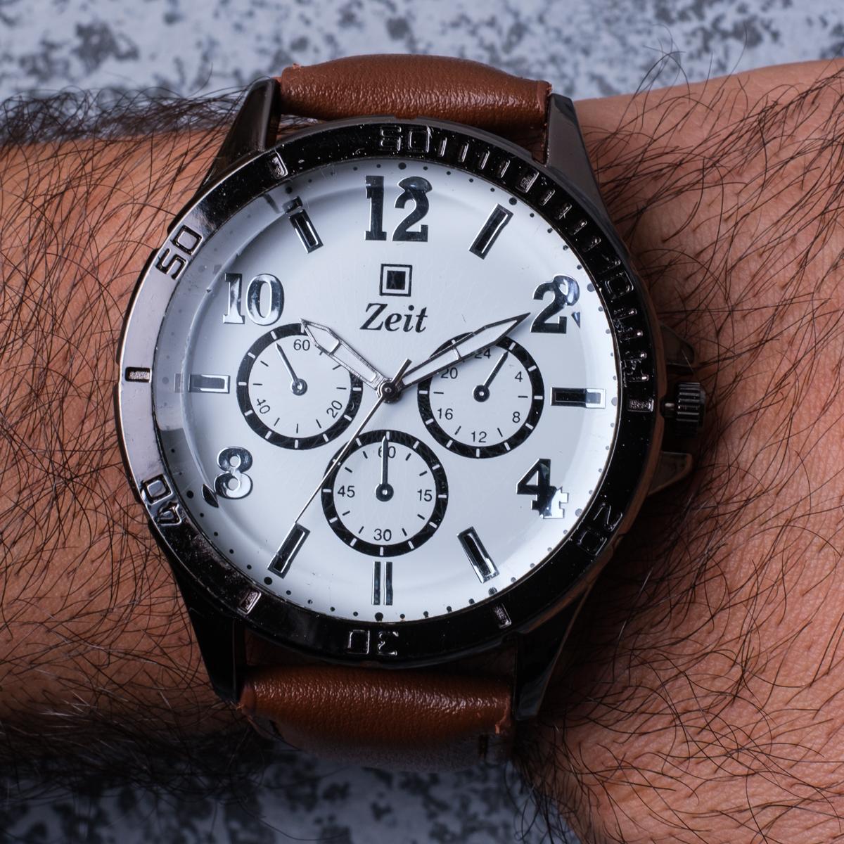 Reloj Análogo Zeit Caballero Casual Tacto Piel Simuladores