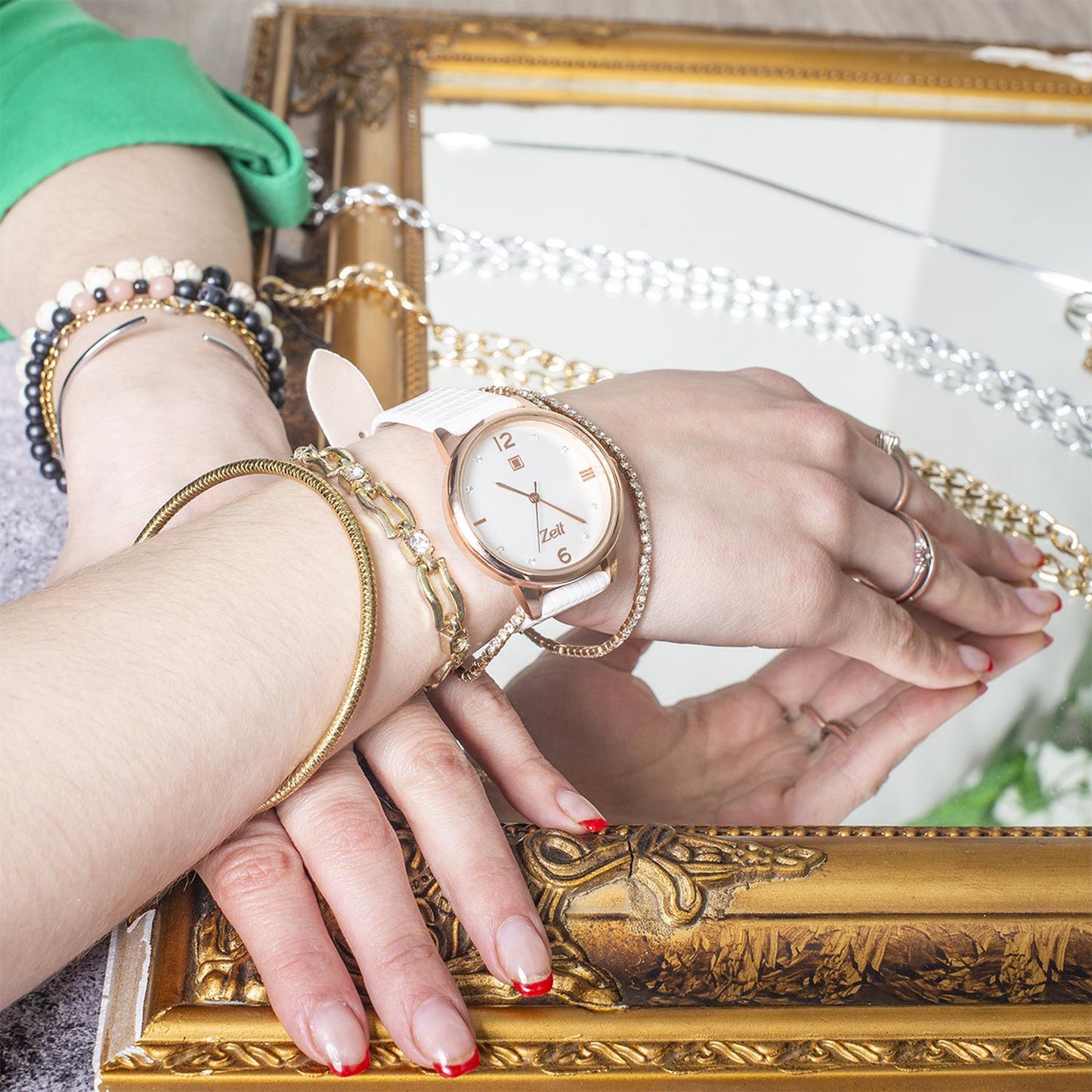 Reloj Análogo Zeit Casual Mujer Tacto Piel Textura