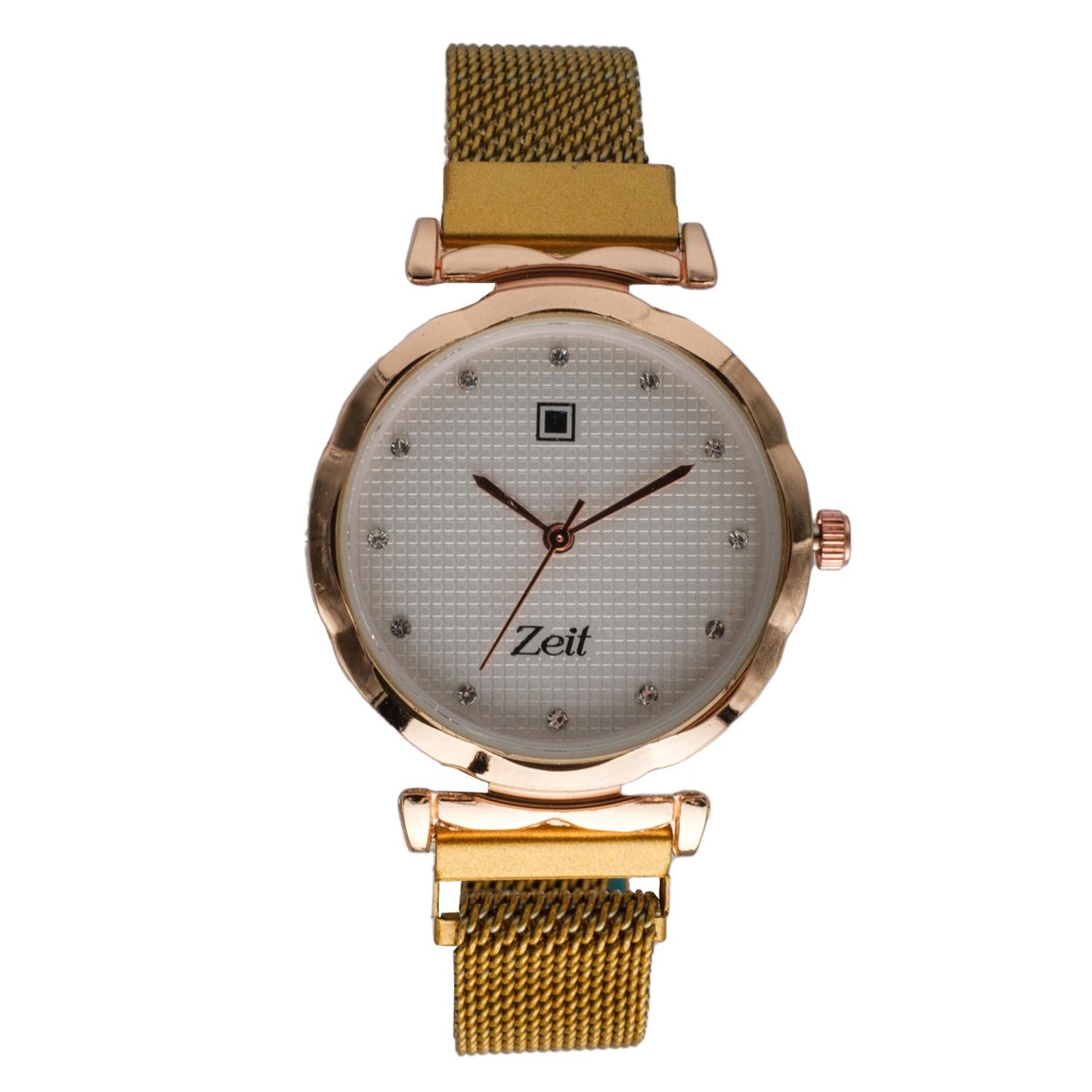 Reloj Análogo Zeit Dama Casual Mesh Pedrería