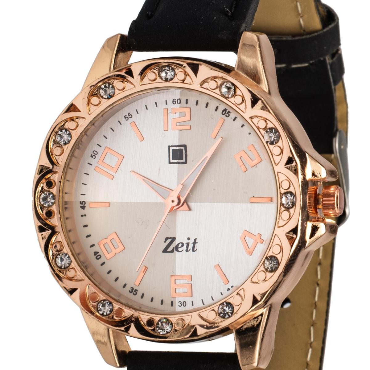 Reloj Análogo Zeit Dama Casual correa De Tacto Piel Textura