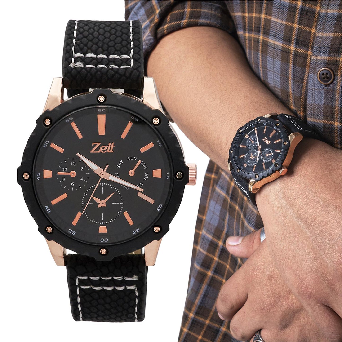 Reloj Análogo Zeit Casual Hombre Tacto Piel