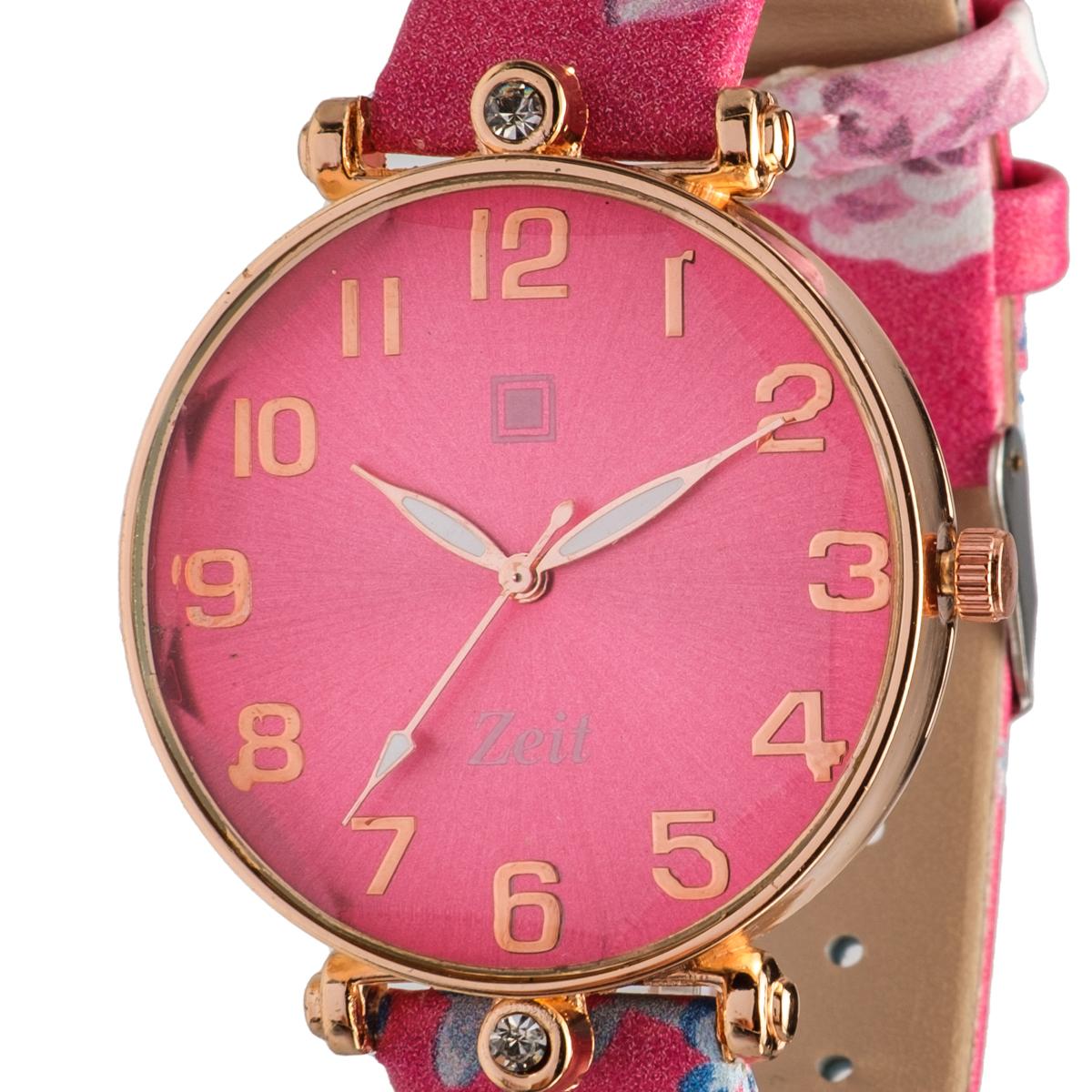 Reloj Análogo Zeit Dama Casual correa De Tacto Piel Flor