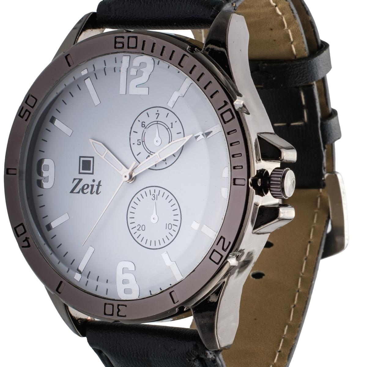 Reloj Análogo Zeit Caballero Casual Tacto Piel y Simuladores