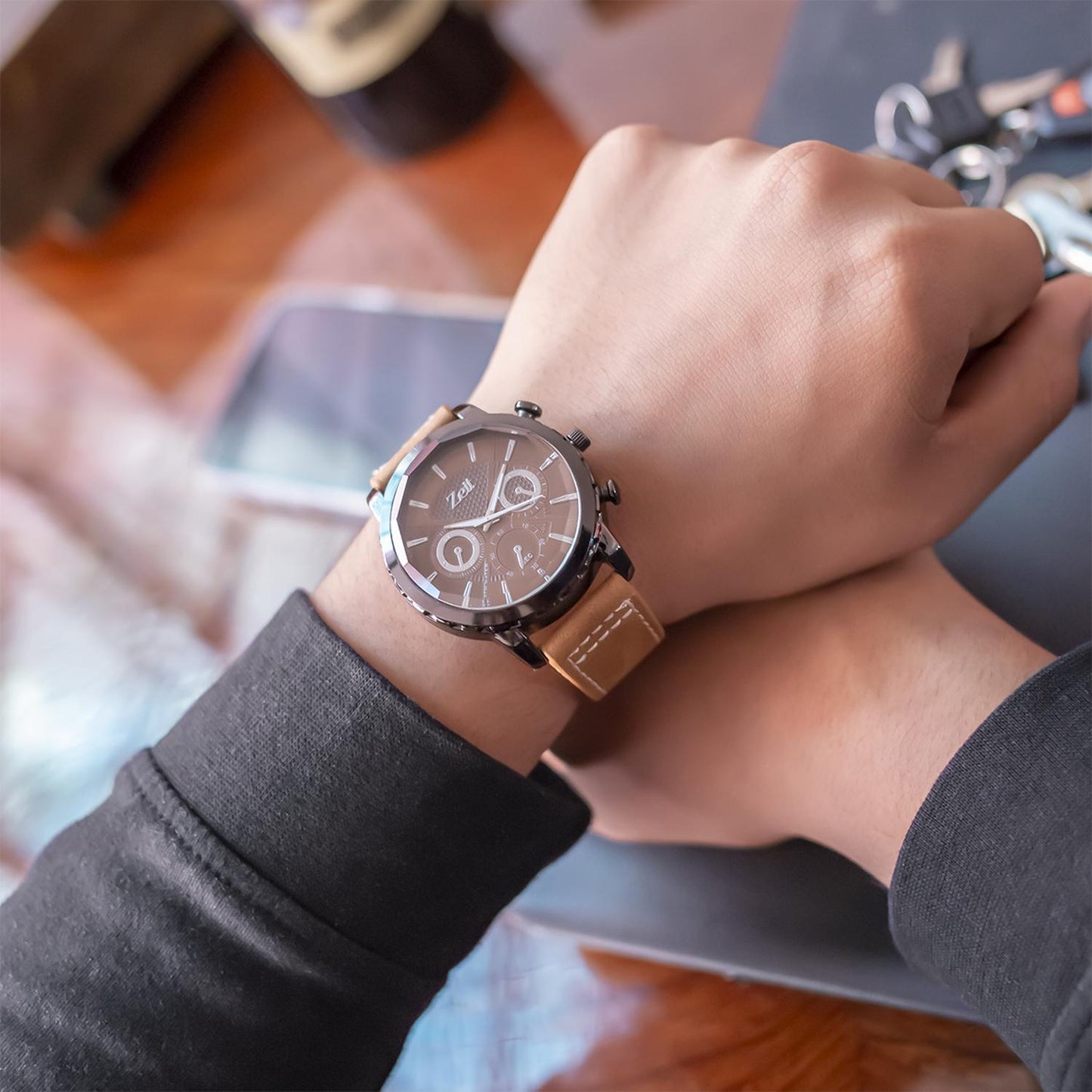 Reloj Análogo Zeit Casual Hombre Tacto Piel