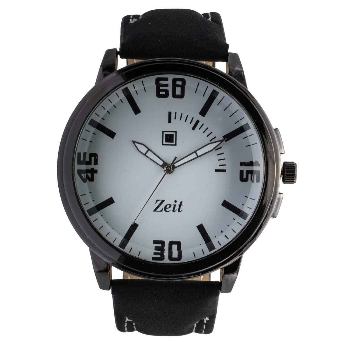 Reloj Análogo Zeit Caballero Fondo Liso Correa Tacto Piel