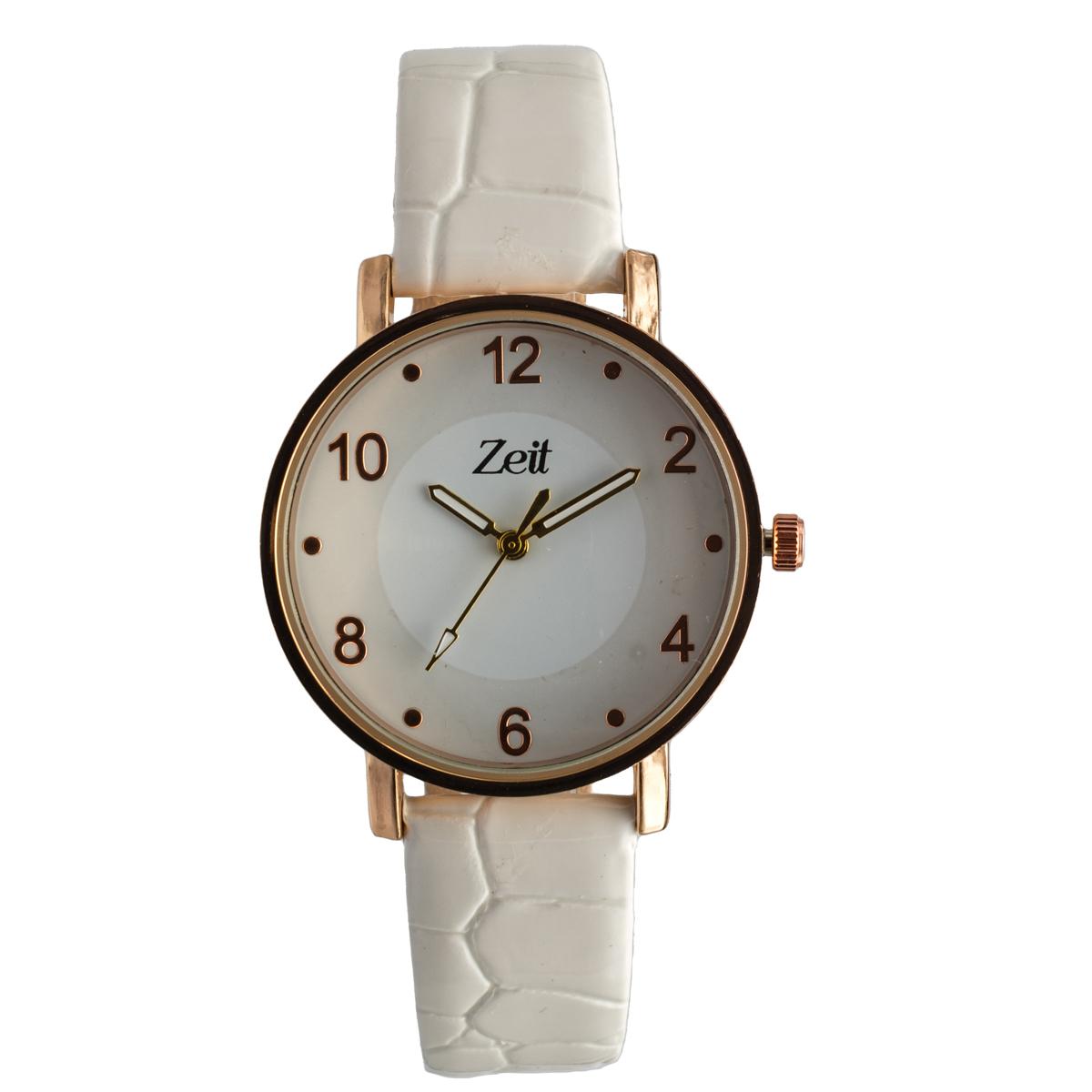 Reloj Análogo Zeit Dama Tacto Piel Textura Fondo Liso